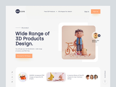 3D Illustration Store - Website Design Idea