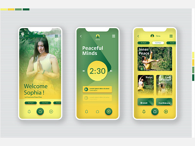 Meditation Mobile App UI android design branding design mobile design ui design