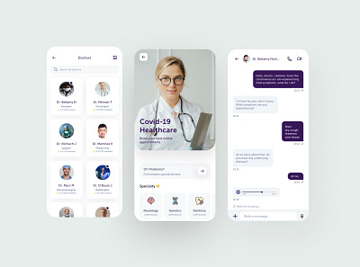 Medical app design. branding creative design design doctor app doctor appointment light ui mobile design mobile ui typography ui