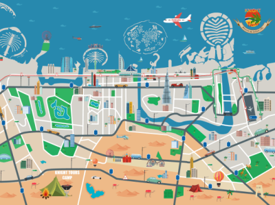 Dubai city map citymap map vector