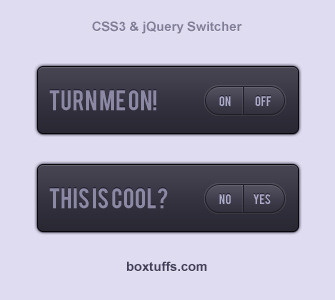 ON/OFF CSS3 Switcher boxtuffs css3 jquery purple switch switcher
