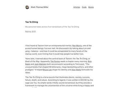 Mark Thomas Miller - Minimal Personal Blog