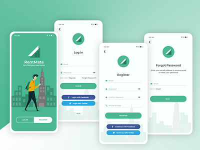 RentMate | App Concept Design adobe app branding design illustration rental ui ux