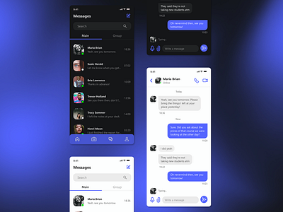 Direct Messaging 013 chat app daily ui dailyuichallenge dark more light mode direct messaging ui