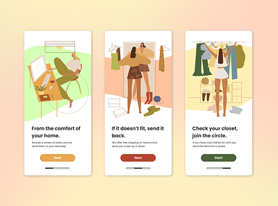 Onboarding clothes clothes rental daily ui dailyui 023 dailyuichallenge onboarding ui