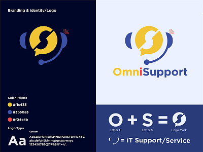 Omni Support Logo Design brand identity branding logo corporate identity it service it support logo design logo designer logos technology