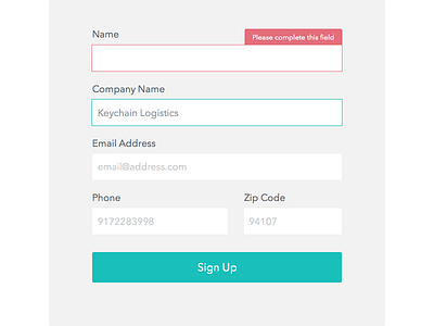 Keychain Sign Up Form form input sign up ui web design