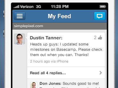 My Yammer Redesign concept iphone redesign yammer