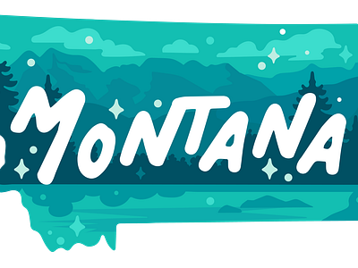 Illustrated Montana State Sticker