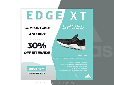 Social Media Ad Banner Design - Adidas Edge XT