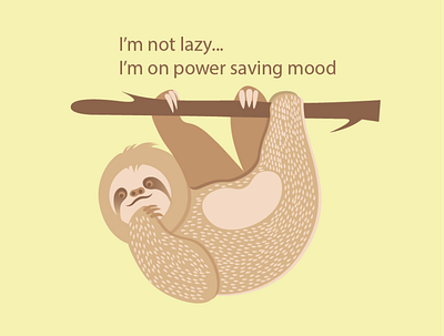 sloth flat illustration vector