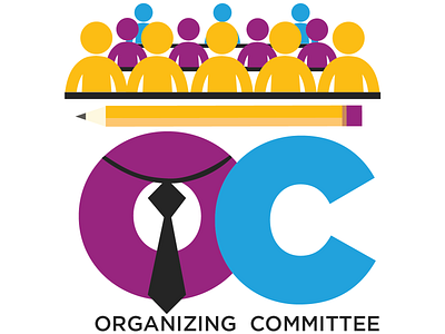 OC organizing committee branding design flat illustration illustrator logo organize organizing vector