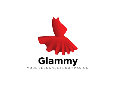 glammy branding design dress fashion glamor glamour illustration illustrator logo red vector