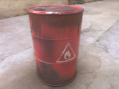 3D Fuel Barrel 3d barrel fuel pbr red substance designer