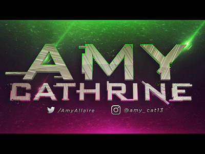 Amy Cathrine - Twitch Channel Brand 3d green neon photoshop pink twitch