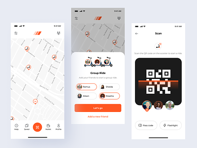 scooter-sharing mobile app