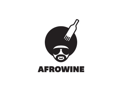 Afro Wine afro beard black bottle branding disco face glasses guy kamil logo morecolor mustache rap sadlo wine