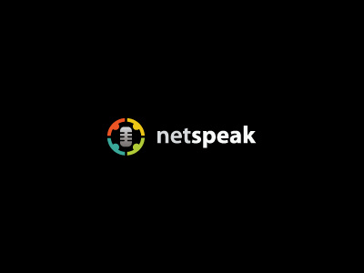 Netspeak brand branding earth logo mark microphone people radio speak world