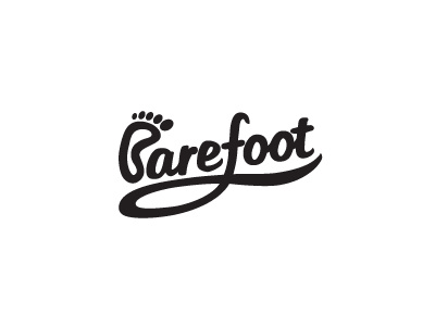 Barefoot bare barefoot brand branding foot logo logotype mark type typo typograhpy