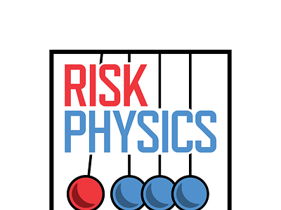 Risk Physics Logo blue brand identity branding design graphic design illustration illustrator logo newtons cradle physics red risk vector