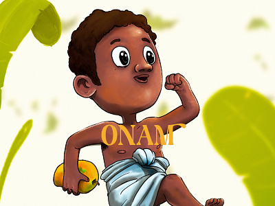 Onam Illustration Series: Unni art artdirection brown charcater charcaterdesign cute design illustration india kerala onam