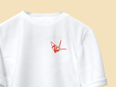 折鶴のシャツ crane illustration japanese origami procreate rebound shirt sticker mule t-shirt