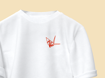 折鶴のシャツ crane illustration japanese origami procreate rebound shirt sticker mule t shirt
