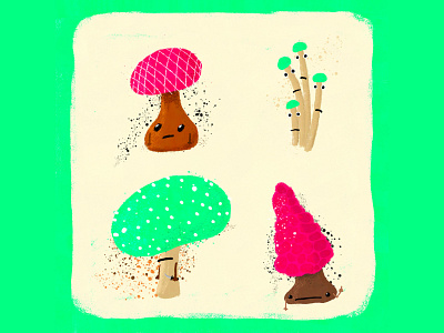 Mush Room For Improvement characterdesign characters fresco illustration mushroom texture