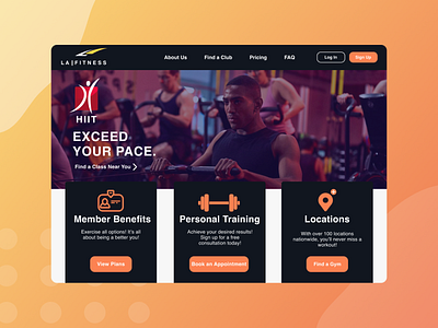 LA FITNESS Website Concept concept dark design figma illustration interface interface design ui ux web website