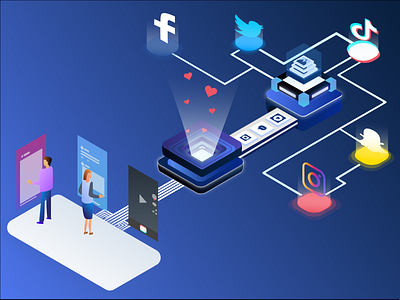 Social Media Illustration design facebook flat design flat illustration illustration illustrator instagram interface interface design snapchat tiktok twitter ui ux