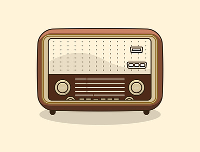 Radio Retro Vintagae Flat Design design flat icon illustration minimal