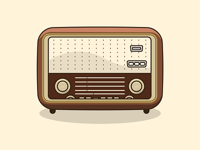 Radio Retro Vintagae Flat Design