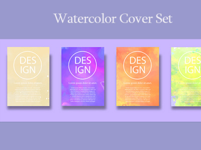 Watercolor cover set grunge