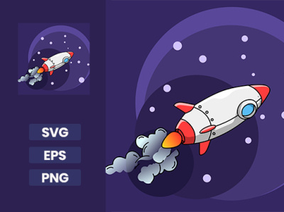 Retro Rocket illustration vector
