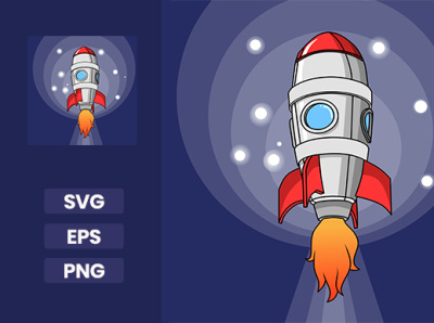 Retro Rocket illustration vector