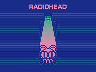 Radiohead a bends computer kid moon ok pool radiohead rainbows shaped thom yorke