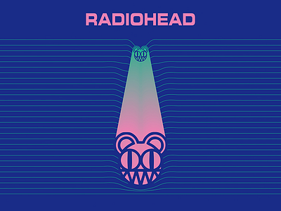 Radiohead a bends computer kid moon ok pool radiohead rainbows shaped thom yorke
