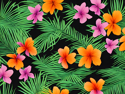 Floral Design Illustration With Leaves