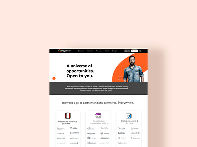 Payoneer Homepage Redesign design icon payoneer typography ui ux