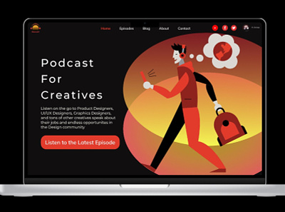 Descast- A Podcast App for Creatives app appidea design illustration podcast produc spotify typography ui ux vector