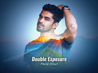 Double exposure photo effect template