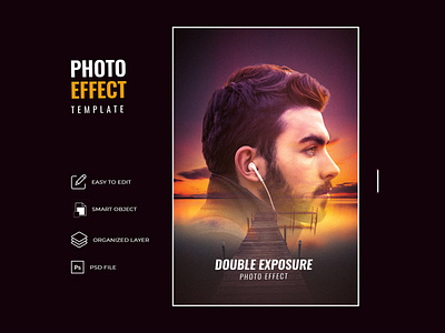 Double Exposure PSD Effect for Posters