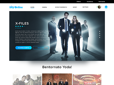 • Skyonline redesign • concept design interface movies redesign skyonline tv ui ux web