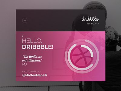 • Dribbble Shot! • daily design dribbble gradient hello icon shadow shot thanks ui visual