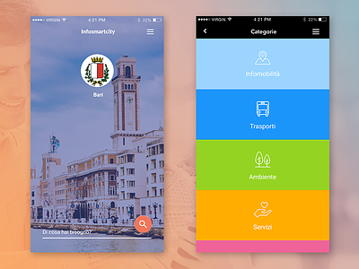 • Re-design - InfoSmartCity app • app art direction daily design ios mobile parking smartcity street ui ux visual