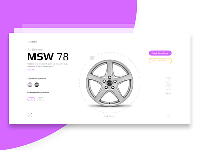 • Wheel product card • auto card clean interface minimal product ui ux violet visual wheel