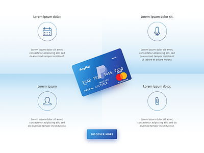 • Paypal Card • blue card clean gradient graphic icon interface paypal ui visual web white