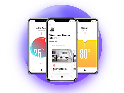 • Smart Home UI Weekly Challenges Season 02 / Week [8/10] • app home interaction interface iphonex minimal product smarthome typography ui ux