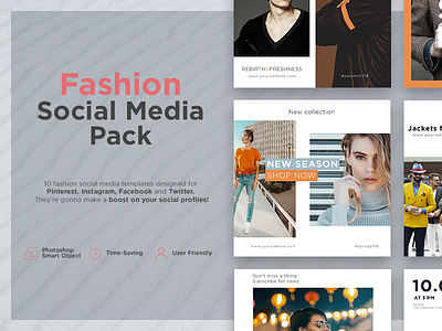 • Fashion Social Media Pack • banners blogger clean facebook fashion instagram kit minimal pack social media templates twitter