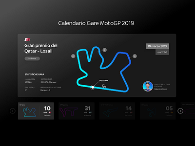 • MotoGp Stats • calendar circuit design gradient interface motogp race track stats typography ui ux visual